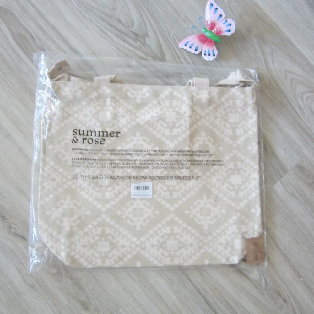 NWT - Summer & Rose - Redwood Canvas Tote - Beige Colored - SOLD OUT ELSEWHERE!